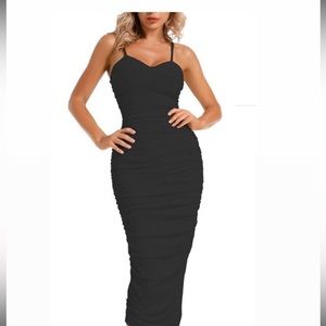 Ruched Spaghetti Strap Dress
